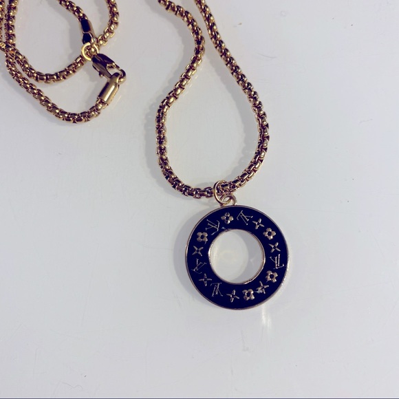 Black Louis Vuitton Charm Repurposed Into Necklace - Picture 4 of 6